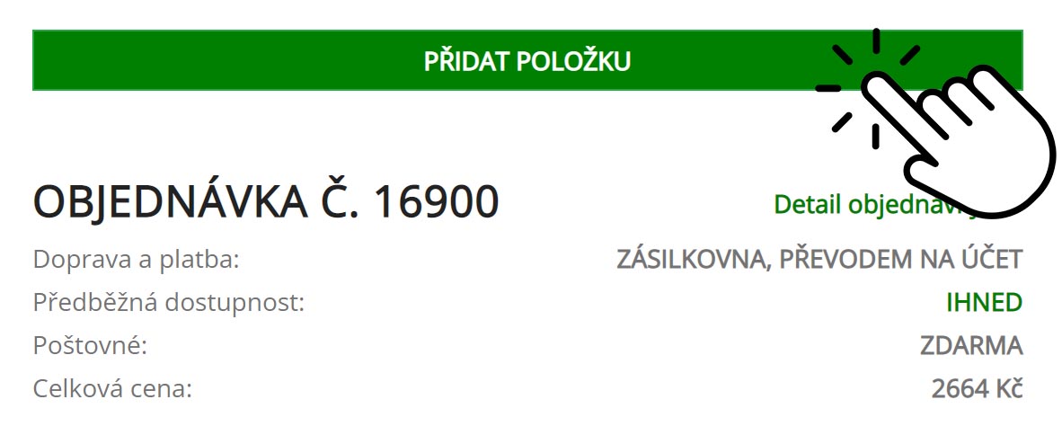 Tétel hozzáadása a megrendeléshez gomb