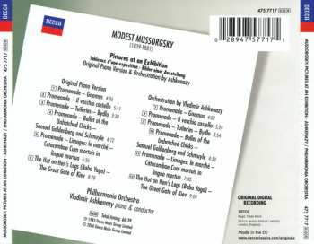 CD Vladimir Ashkenazy: Pictures At An Exhibition (Original Piano Version / Orchestral Version) = Tableaux D'Une Exposition (Version Originale Pour Piano / Version Orchestrale) = Bilder Einer Ausstellung (Originalfassung Für Klavier / Orchesterfassung) PIC