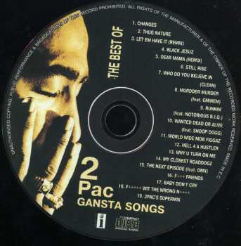 CD 2Pac: The Best Of Gansta Songs