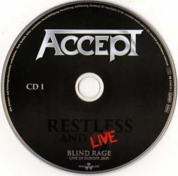 2CD Accept: Restless And Live (Blind Rage - Live In Europe 2015) DIGI