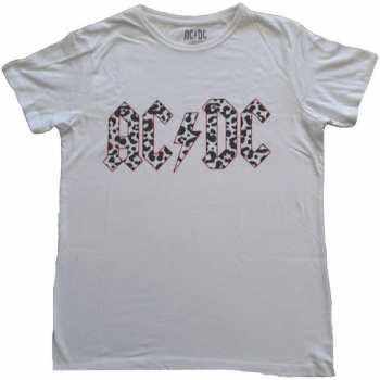 Merch AC/DC: Női Póló Mono Leopard Print Logo Ac/dc