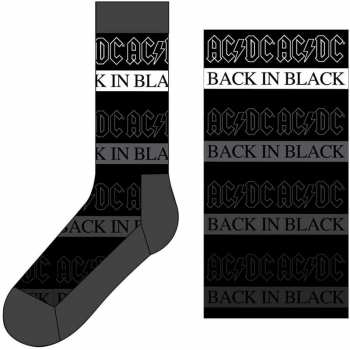Merch AC/DC: Kotníkové Ponožky Back In Black 40 - 45