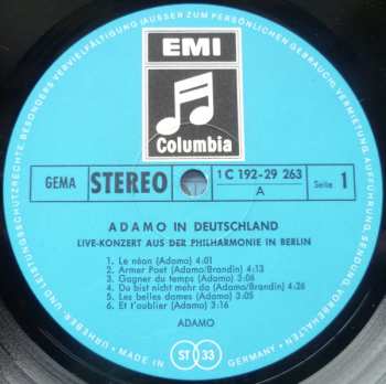 2LP/Dobozkészlet Adamo: Adamo In Deutschland (Live-Konzert Aus Der Philharmonie In Berlin)