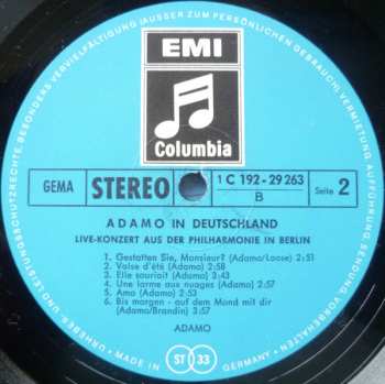 2LP/Dobozkészlet Adamo: Adamo In Deutschland (Live-Konzert Aus Der Philharmonie In Berlin)