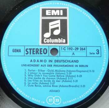2LP/Dobozkészlet Adamo: Adamo In Deutschland (Live-Konzert Aus Der Philharmonie In Berlin)