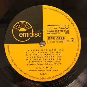 LP Adamo: Chansons De Mes Seize Ans