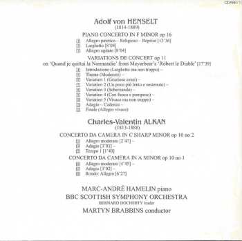 CD Charles-Valentin Alkan: Piano Concerto Op16 / Variations De Concert Op11 (First Recording) / Concerto Da Camera Op10/1 (First Recording) / Concerto Da Camera Op10/2