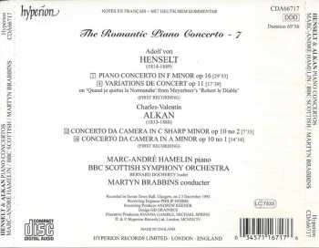CD Charles-Valentin Alkan: Piano Concerto Op16 / Variations De Concert Op11 (First Recording) / Concerto Da Camera Op10/1 (First Recording) / Concerto Da Camera Op10/2