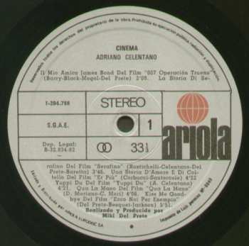 LP Adriano Celentano: Cinema