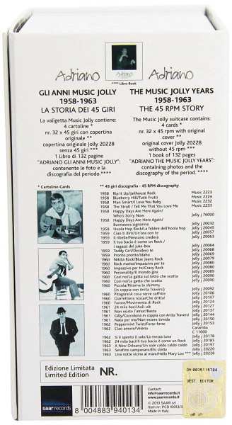 33SP/Dobozkészlet Adriano Celentano: Gli Anni Music Jolly 1958-1963 - La Storia Dei 45 Giri = The Music Jolly Years 1958-1963 - The 45 Rpm Story CLR | DLX | LTD | NUM