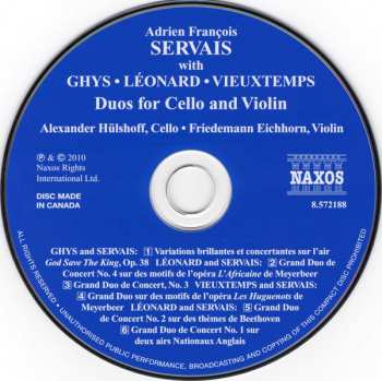 CD Henri Vieuxtemps: Duos For Cello And Violin