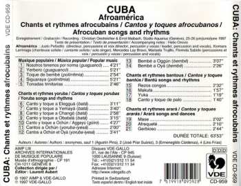 CD Afroamérica Ensemble: Cuba : Chants Et Rythmes Afrocubains