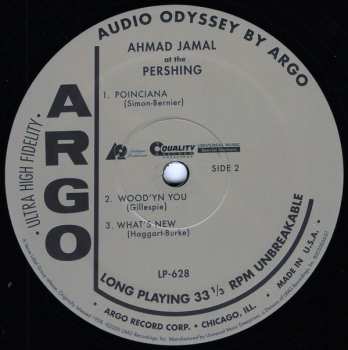 LP Ahmad Jamal Trio: Ahmad Jamal At The Pershing