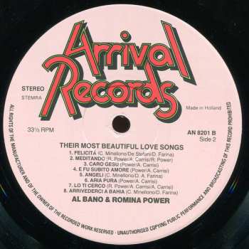 LP Al Bano & Romina Power: Their Most Beautiful Love Songs