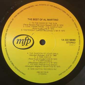 LP Al Martino: The Best Of Al Martino