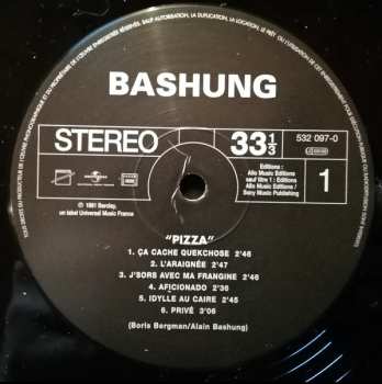 LP Alain Bashung: Pizza