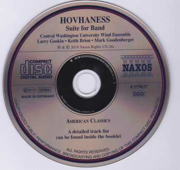 CD Alan Hovhaness: Suite For Band - October Mountain - The Ruins Of Ani