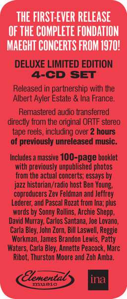 4CD/Dobozkészlet Albert Ayler: Revelations - The Complete ORTF 1970 Fondation Maeght Recordings DLX | LTD