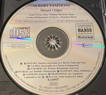 CD Wolfgang Amadeus Mozart: Sinfonia Concertante For Violin And Viola / Violin Sonata In E Minor