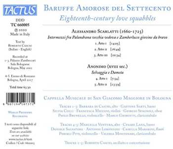 CD Alessandro Scarlatti: Baruffe Amorose Del Settecento