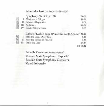 CD Russian State Symphony Orchestra: Symphony No. 3 • Cantata 'Praise The Lord'