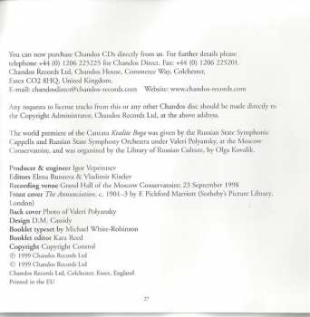 CD Russian State Symphony Orchestra: Symphony No. 3 • Cantata 'Praise The Lord'