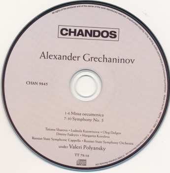 CD Russian State Symphony Orchestra: Symphony No. 5 · Missa Oecumenica