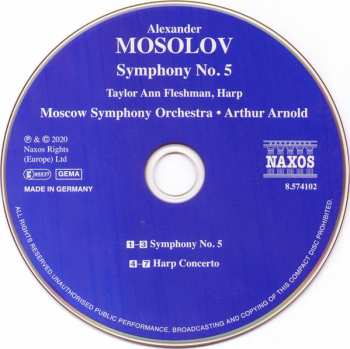 CD The Moscow Symphony Orchestra: Symphony No. 5 • Harp Concerto
