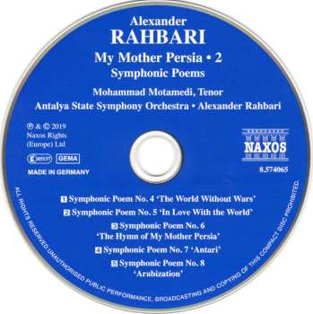 CD Alexander Rahbari: My Mother Persia • 2
