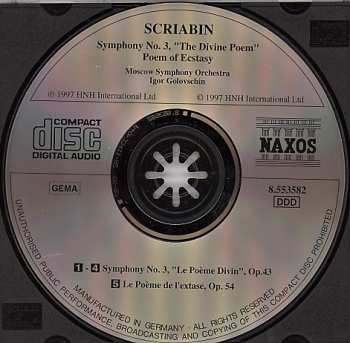 CD Alexander Scriabine: Symphony No.3~Poem Of Ecstasy