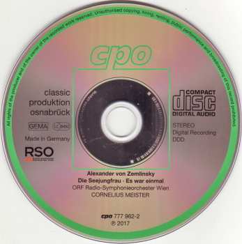 CD Alexander Von Zemlinsky: Die Seejungfrau