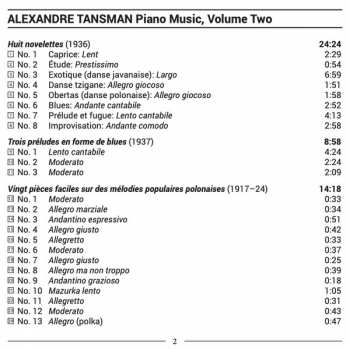 CD Alexandre Tansman: Piano Music, Volume Two