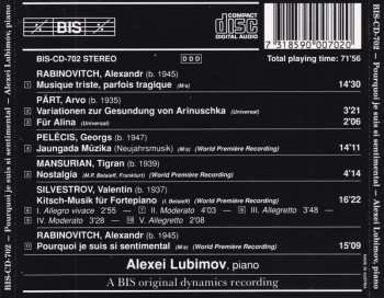 CD Alexei Lubimov: Pourquoi Je Suis Si Sentimental (Post-Avant-Garde Piano Music From The Ex-Soviet Union)