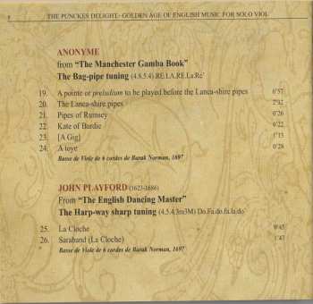 CD Jordi Savall: The Punckes Delight: Golden Age Of English Music For Solo Viol