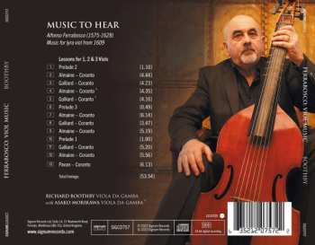 CD Alfonso Ferrabosco: Music To Hear - Music For Lyra Viol From 1609