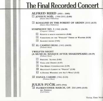 CD Alfred Reed: Live!, Vol. 6 The Final Recorded Concert