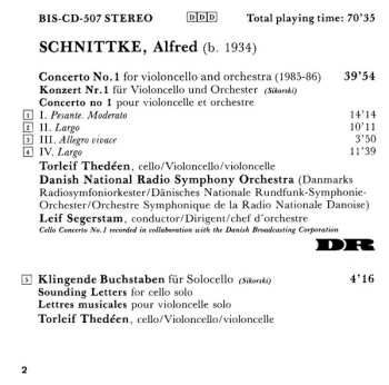 CD Danmarks Radios Symfoniorkester: Cello Concerto No. 1 / Klingende Buchstaben / Four Hymns