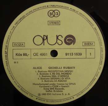 LP Alice: Gioielli Rubati