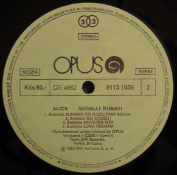 LP Alice: Gioielli Rubati