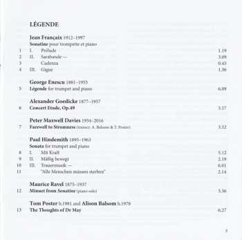 CD Alison Balsom: Légende (Works For Trumpet And Piano)