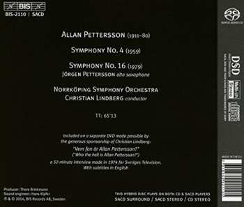 DVD/SACD Norrköping Symphony Orchestra: Symphonies Nos 4 & 16