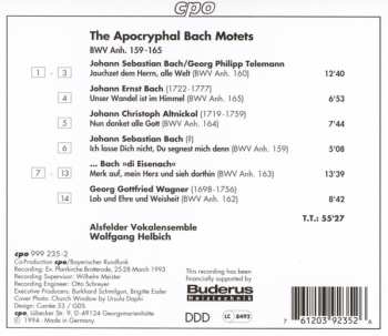 CD Wolfgang Helbich: The Apocryphal Bach Motets (BWV Anh. 159 — 165)
