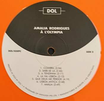 LP Amália Rodrigues: Amalia À L’Olympia CLR | LTD