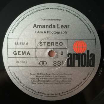 LP Amanda Lear: I Am A Photograph