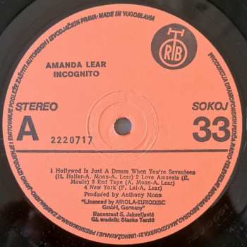 LP Amanda Lear: Incognito