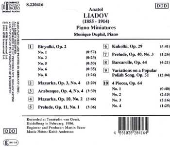 CD Anatoly Liadov: Piano Miniatures