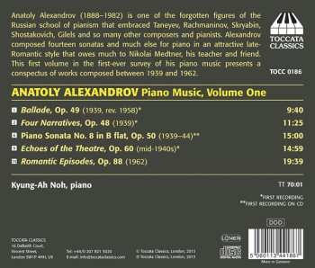 CD Anatoly Alexandrov: Piano Music, Volume One