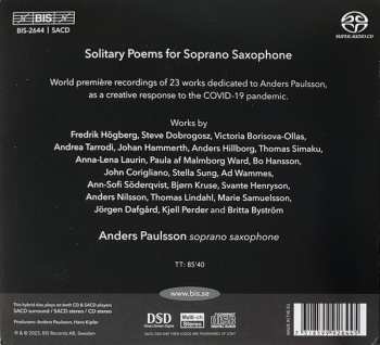 SACD Anders Paulsson: Solitary Poems For Soprano Saxophone