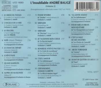 CD Andre Bauge: L'inoubliable André Baugé - Volume 2 - 20 Succès