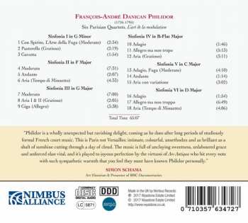 CD André I Danican Philidor: Six Parisian Quartets; L'Arte De La Modulation